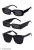 Men Black Fiber & Plastic Rectangular , UV Protected Mc Stan Sunglasses (Pack of 3)