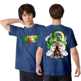MIGLOCUST Anime T Shirt for Boys, Ultra Instinct Goku Super Saiyan Vegeta Dragonball, Z Kids Half Sleeve Drop Shoulder Oversized, Anim Print Tshirt Melange Blue just 445.