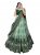 Women,s Tussar Silk With Leheriya And Foil Print Lehenga choli Set (GREEN)