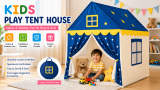 Kids Play Tent House for Boys & Girls | Foldable Indoor Outdoor Playhouse with Curtains & Window | Portable Camping Tent | Toy House for Kids | Birthday Gift & Activity Tent, just 631 only.