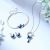 Valentine Gift By Shining Diva Italian Designer Platinum Plated Crystal Butterfly Earrings Chain Pendant Necklace Combo Jewellery Set for Women and Girls (Blue) (14603s)