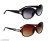 Women Black Polycarbonate (PC) Oval , TR-90 Sunglasses (Pack of 2)