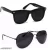 Men Black Plastic Wayfarer , UV Protected Thug Life Sunglasses (Pack of 2)