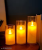 9 Shades 3 Pcs Acrylic Wireless LED Pillar Candles Flameless and Smokeless Decorative Candles Tea Light Candles Lights Decorations for Home Decor,Wedding,Marriage,Valentine dinner surprise,House,Balcony, Birthday,indoor,outdoor,table top,balcony,gifting (Yellow, small & big-Pack of 3)