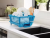 3 in 1 Kitchen Sink Dish Drainer Drying Rack Utensils Washing Holder Plastic Basket Organizer with Tray and Utensil Cutlery Holder Cup(set of 1,blue)