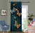 BT-3D Blue Buttterfly Curtains Home Cafe Décor, Gold Fantasy Dream Buttterfly Curtains for Girls Bedroom Living Room Window Drapes