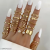 22pc/set Hollow Love Butterfly Female Ancient Silver Ring Set Pearl Gold Tai Chi Snake Drip Oil Ring Jewelry
