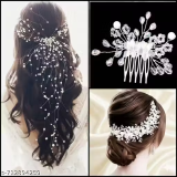 Bridal Hair Accessories Set White Pearl Floral Juda Pins Wedding & Festive Hairstyle Decor just 193.