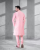 Sadree Men’s SIlk Blend Kurta Pajama Set|Full Sleeve|Round Neck|Knee Length Kurta|Churidar Pajama|Pink Kurta Pyjama set