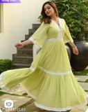 LONG ANARKALI KURTA FOR WOMEN AND PREETY GIRLS MOST TRENDING /FASHIONABLE /ELEGENT /STYLISH FLAYERD /LOKI COLOUR GOWN, just 461.