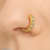 Gold Plated Stone Piercing Nose Ring Pin Pierced Hole Type Nosepin for Women & Girls