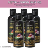 Methi Onion Hair Oil for Regular Routine, Hair Oil for Soft Feel and Smooth Look, Strong Hair Oil for Soft Feel and Daily Routine – 100 ml (Pack 5)
