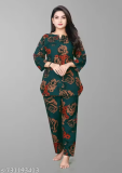 Elegant Women Stylish Floral Printed CoOrd Set for Daily Wear – Trendy Rayon Blend Top & Pant Casual Night Suit with Soft Comfortable Fabric, Relaxed Fit, Stylish Floral Design, Perfect for Lounging, Travel, Sleepwear, and Everyday Fashionable Comfort for Women, just 298.