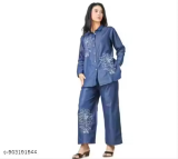 Premium Denim CoOrd Set for Women – Stylish Two-Piece Denim Outfit with Trendy Modern Design, Comfortable Fit, Soft Breathable Fabric, Perfect for Casual Wear, Travel, Shopping, Brunch, Office Style, and Everyday Fashionable Look for Girls and Women, just 566.