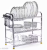 Maxtan Stainless Steel 3 Shelf Wall Mount Kitchen Utensils Rack | Dish Rack with Plate & Cutlery Stand | Modular Kitchen Storage Rack | Kitchen Organizer (18×18) inches