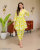 Greenish Yellow Floral Tulip Premium Cotton Co-ord