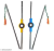 Sensimon Bearing Stainless Steel dandiya Sticks for Dance, 2 Paire, 4 Sticks Multicolored