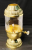 Akhand Jyoti Diya With Glass Cover / Heatproof / Screw Lever Adjustable 150ML Brass, Glass Table Diya (Height: 6.5 inch)