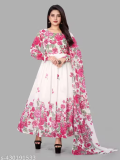 Floral colour Strong Georgette Fabric Digitally printed Gown and Duppata Set for woman, just 461 only.