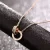 Roman Interlocking Numerals Starry Double Ring Diamond Pendant Steel Chain Necklace Does Not Fade Light Luxury Temperament Clavicle High-Quality Chain European And American Titanium Steel 044