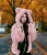 Trendy Crazy Fur Hoodie Sweatshirt with Kangaroo Pocket – Available in Pink & Black, Sizes S-XL