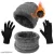 ZAUKY Winter Knit Beanie Cap Hat Neck Warmer Scarf and Woolen Gloves Set for Men & Women