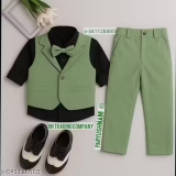 Cute Baby Boys Festive & Party, Wedding, Formal Blazer and Pant Set Baby Boys & Baby Girls Party(Festive) Shirt Pant, Bow Tie, Waistcoat || Indian baby boy blazer set, Just 346.