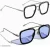 Unisex Silver Metal Wayfarer , UV Protected Sunglasses (Pack of 2)