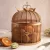 New Innovative Handicrafts Fruit Basket with mesh (Jaali) & Lid Countertop Ideal for Storing Fruits, Vegetables, Daily use | Insect Proof | Size-10x10x13 Inches (Golden)