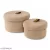 Tamanna Multi-Purpose Essential Jute Basket with Lid Beige Color Storage Baskets For Bathroom Living room & Kitchen Organiser box vanity box first aid box (Pack of 2) 28x18cm and 13x23cm
