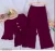 Chic Crepe wine colored Two-Piece Jumpsuit Set: Top and Pants Ensemble
